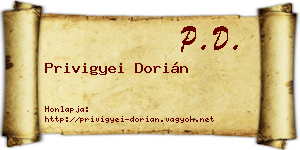 Privigyei Dorián névjegykártya